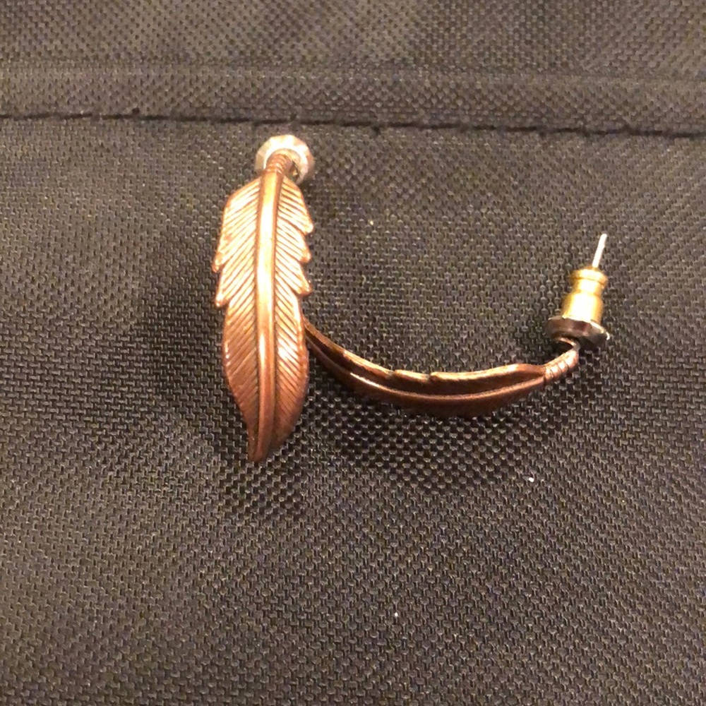 💎Copper feather earrings💎